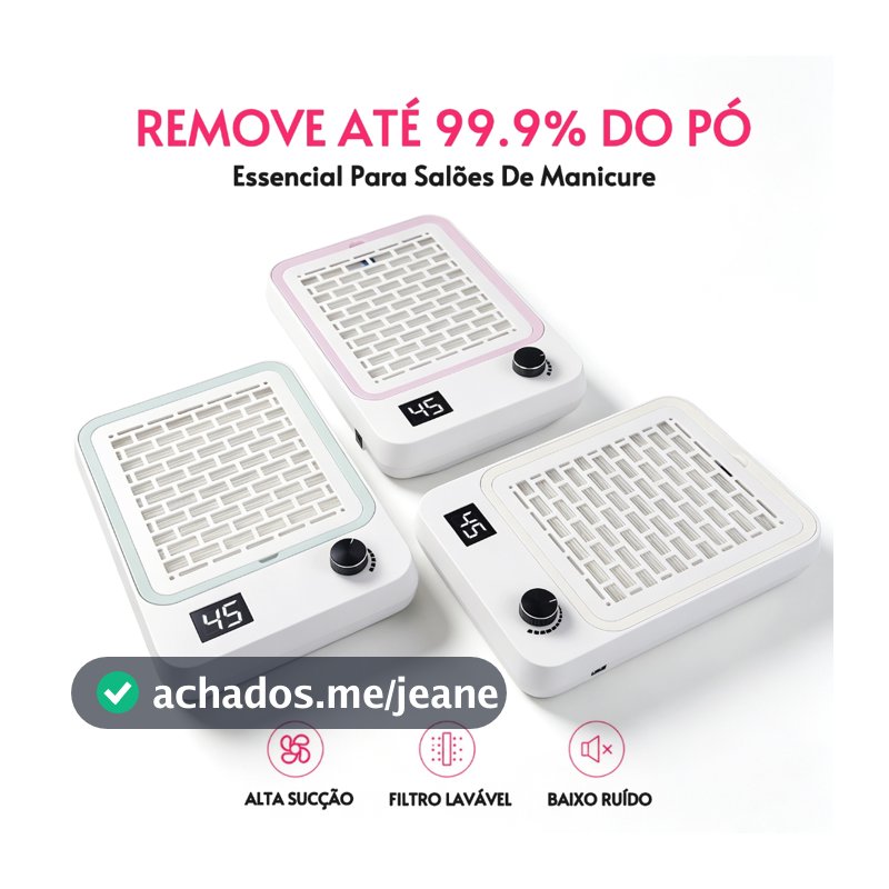 Profissional 4500RPM Coletor de Pó para Unhas SOGENI 1023 - 100W Bivolt Velocidade Ajustável Manicure
