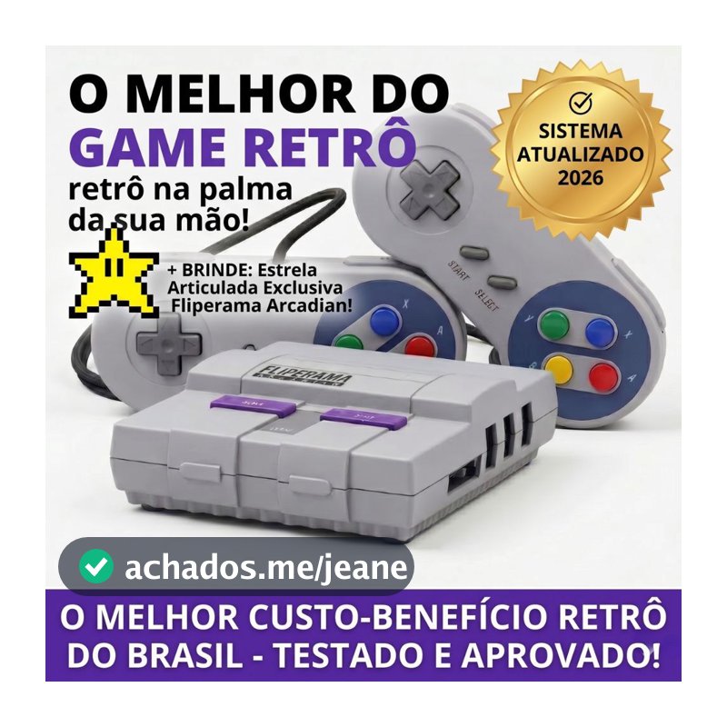 Game Super Nintendo Console Retro  2 Controles Todos os Jogos de Super Nintendo