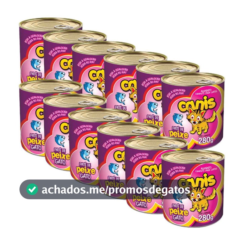 Kit Patê Para Gato Canis Sabor Peixe 280g 12un