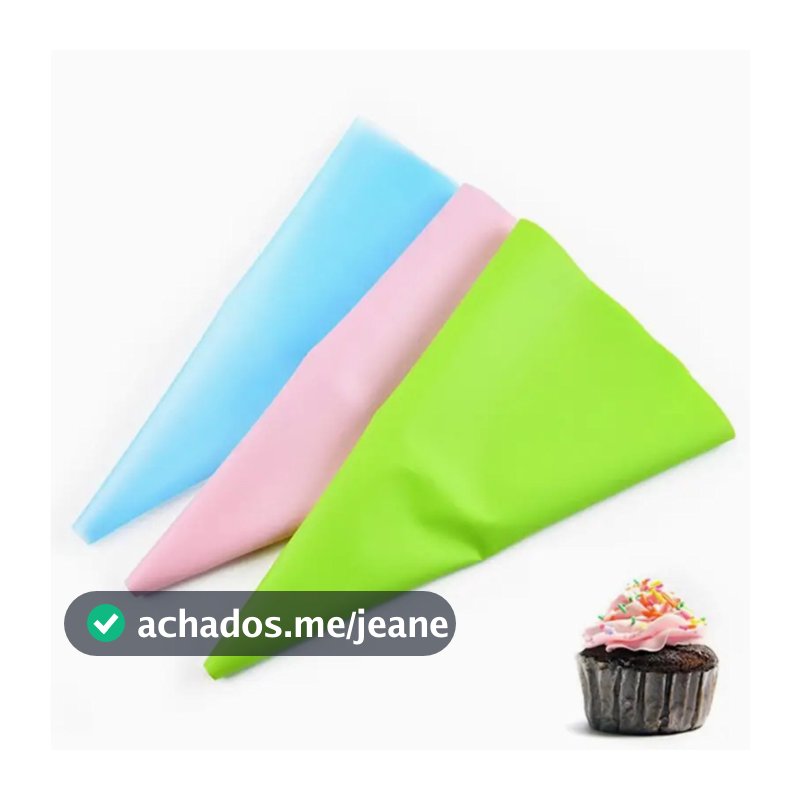 Saco para Confeitar de Silicone Reutilizável Confeitaria Confeiteiro Cozinha Decoração Cupcake Bolo