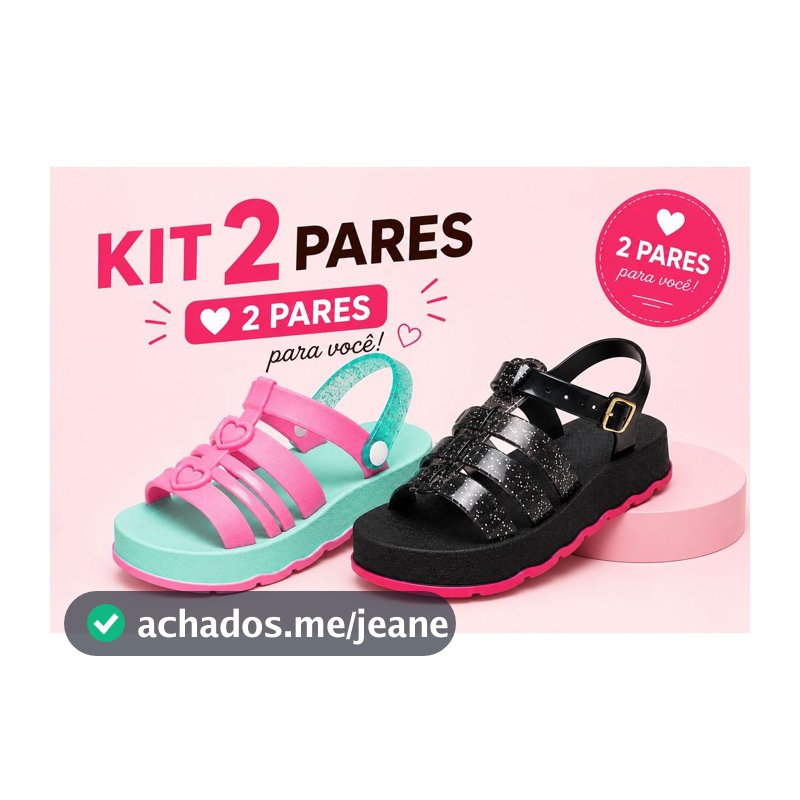 KIT 2 Pares Sandália Infantil Feminina LULU+ZIP Antiderrapante Premium Confortável lançamento 2026