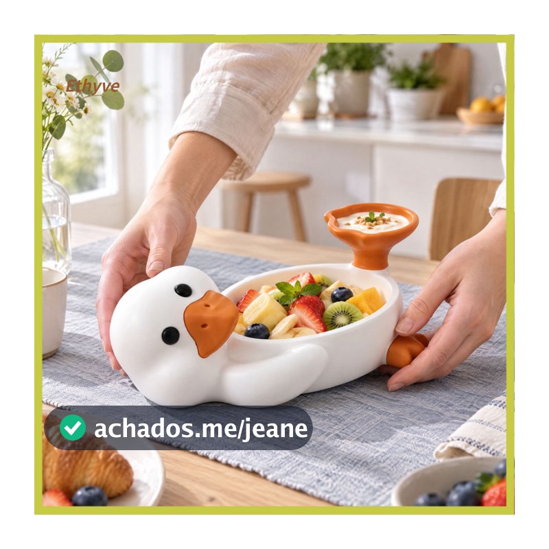 Novidade Utensílios De Cozinha , Decoração De Pato Fofo Com Copo De Molho Embutido , Prato De Almôndega Funcional Para F