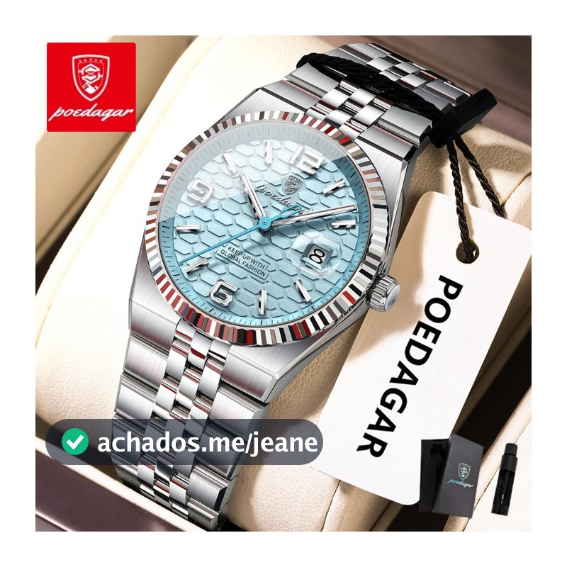 POEDAGAR watch, elegant and high-quality night light waterproof women's quartz watch