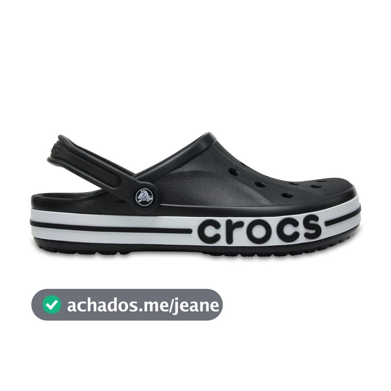 Sandália crocs bayband black/white