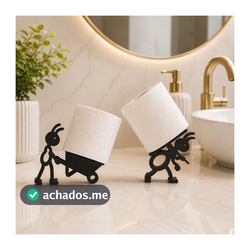 Suporte Papel Higiênico Formigas Decorativo Engraçado Criativo Banheiro Lavabo Moderno