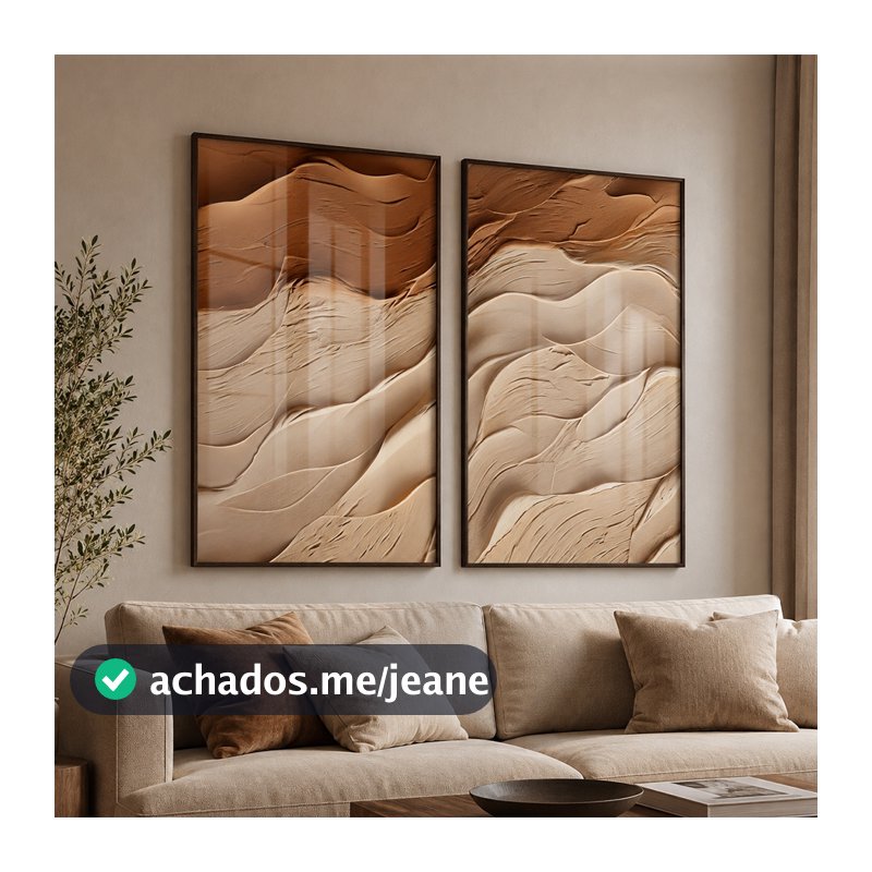 2 Quadros Mosaico Decorativo Sala Abstrato Moldura Com ou Sem Vidro