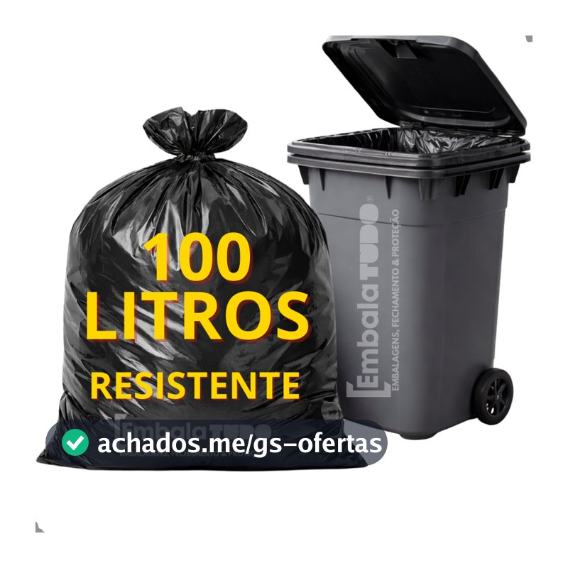 Saco Lixo 100L Litros Resistente com 100 sacos Preto Alta Qualidade