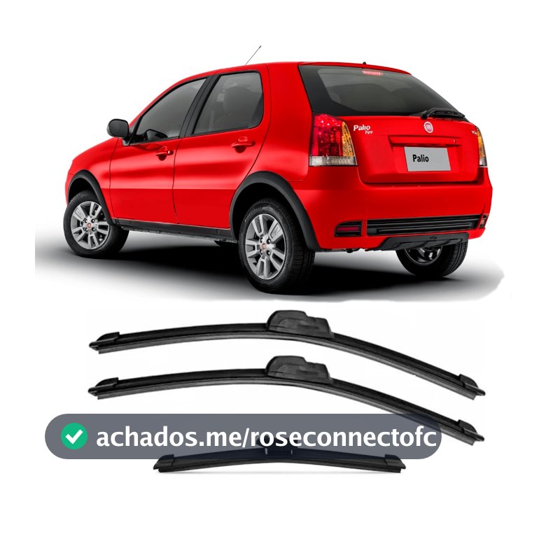 Kit 3 Palhetas Limpador De Parabrisa Dianteiro + traseiro Fiat Palio G3 / G4 2004 até 2015