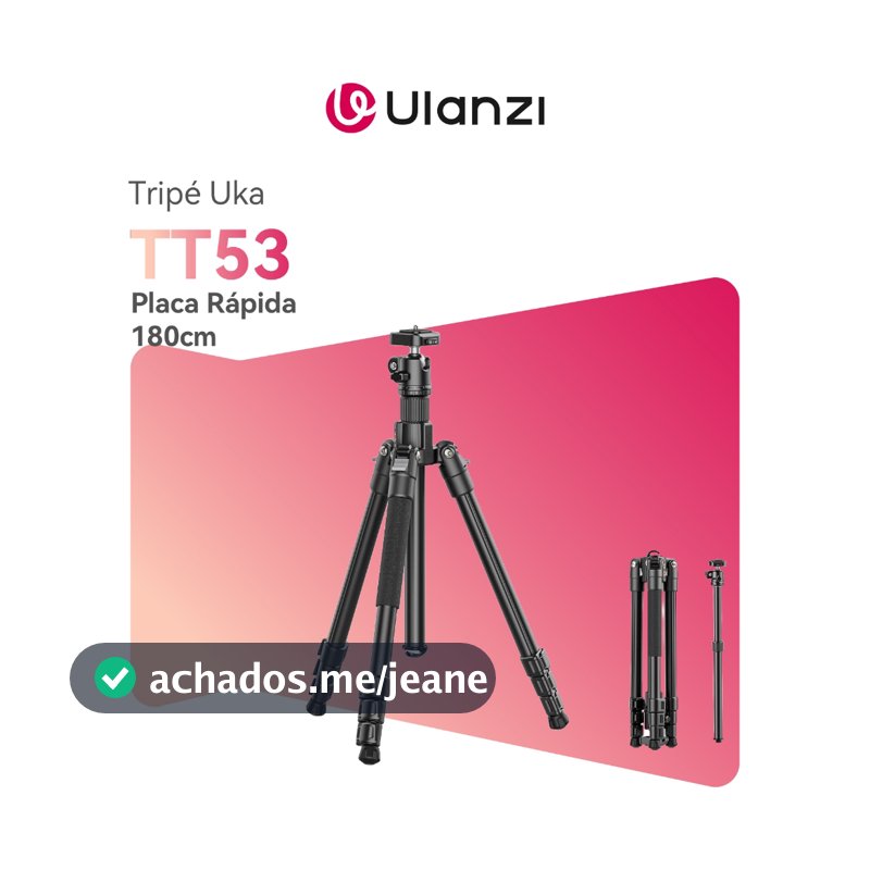 ULANZI TT53 Tripé Uka 180cm Portátil, Cabeça 360° e Placa Rápida, para DSLR e Celular