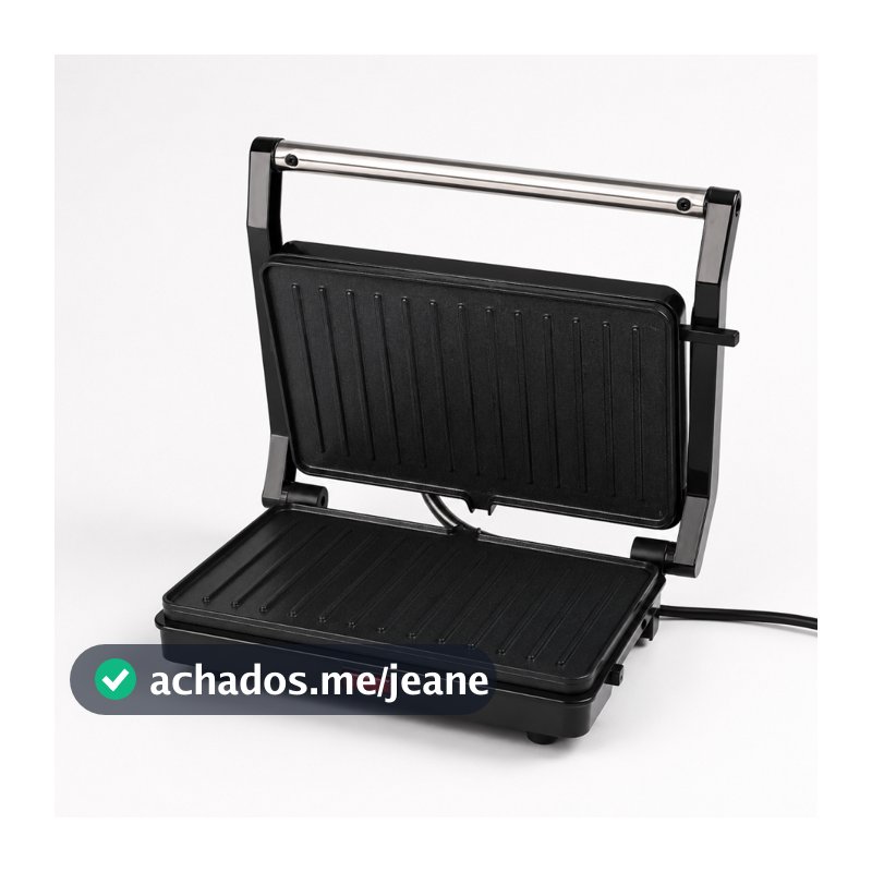 Grill e Sanduicheira Elétrico Prensa Dupla 2 em 1 Antiaderente 750W 110V ou 220V Led Indicador