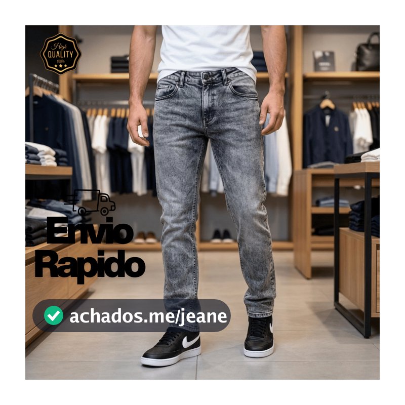 Calça Jeans Grafite Masculina Slim Fit Com Elastano Ajuste Perfeito Casual Premium