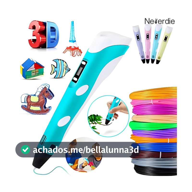 Caneta Impressora 3d Com Filamento Abs + Filamentos Extra