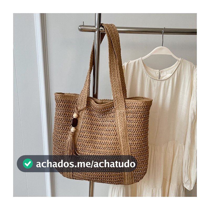 Bolsa de palha de grande capacidade para férias casuais praia portátil nova moda bolsa de ombro tecida Multineos Escritó