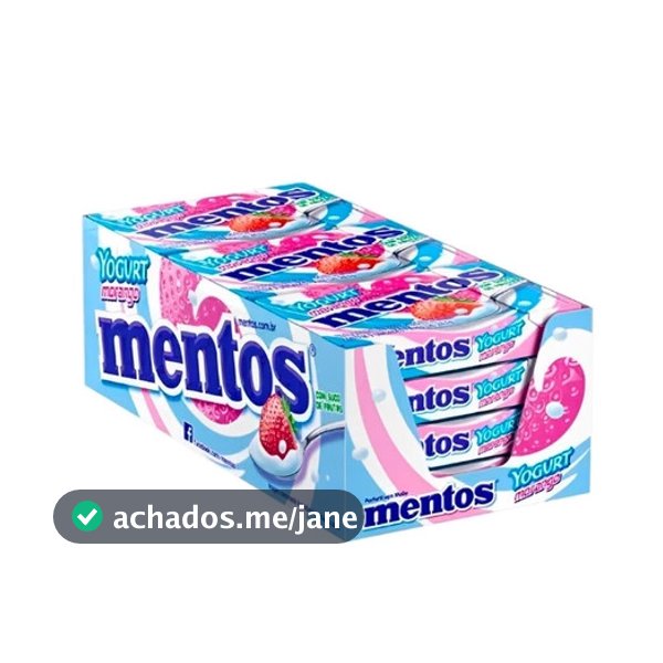 Drops Mentos Iogurte Morango Van Melle Com 12 Unidades De 24,1g