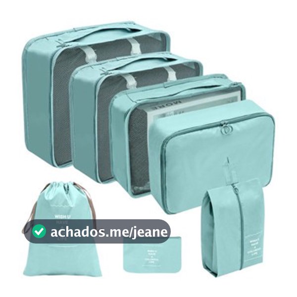 Kit 7 Bolsas Organizadoras Multiuso Impermeáveis e Resistentes Organizador para Mala de Viagem