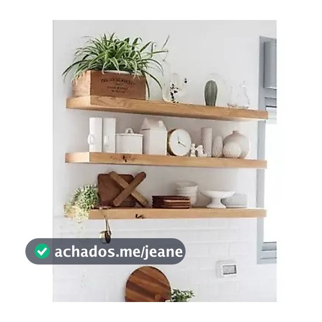 KIT 2 Prateleiras com Suporte Invisível de Madeira Maciça Pinus 9 a 10cm de largura