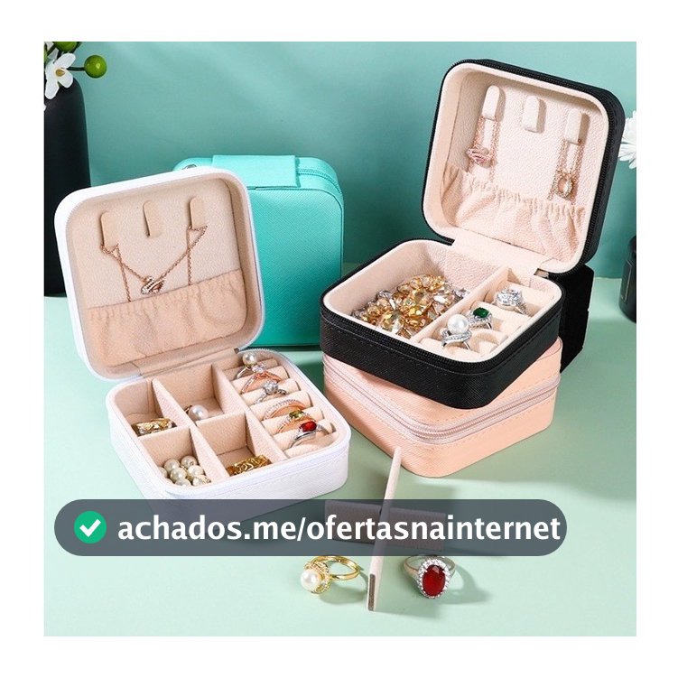 KIT 12 pcs Porta Jóias Portátil Caixinha Bolsa de Armazenamento Colar Brincos Anéis