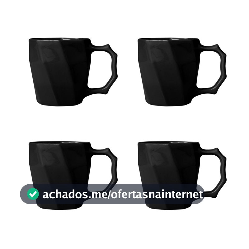 Jogo de Canecas Cerâmicas 4 peças Louça Café da Manha Leite Chá Kits Cores Variadas