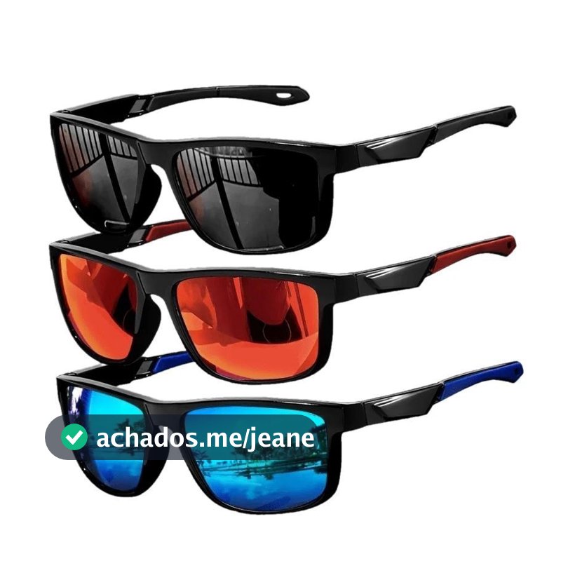 Óculos Polarizados Quadrados Masculinos com Revestimento para Atividades ao Ar Livre, Pesca, Condução, Óculos de Sol Fot