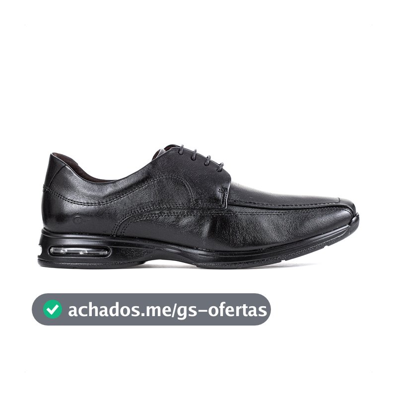 Sapato Democrata Smart Comfort Air Spot C/ Cadarço Preto - Masculino