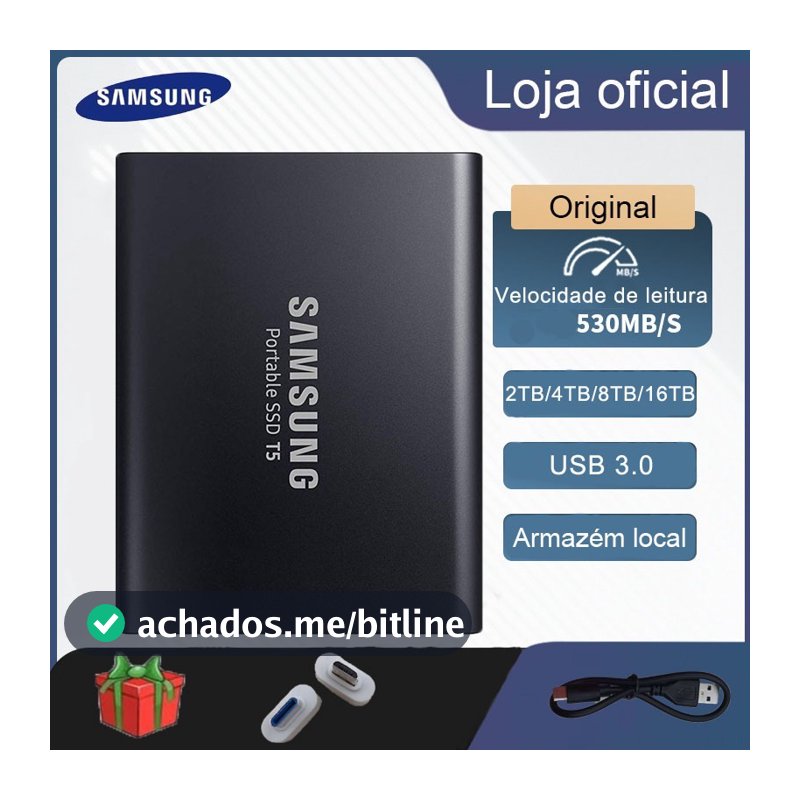 SAMSUNG Solid State SSD T5 USB 3.1 Disco Rígido Móvel HDD Portátil De Alta Capacidade Adequado Para Desktop