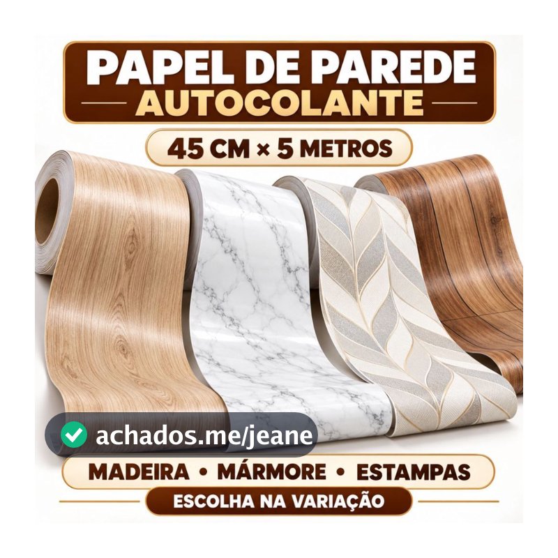 Papel de Parede 5 METROS Adesivo Quarto Sala Cozinha Móveis Metros Decoração Resistente a Água