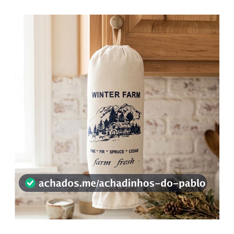 Puxa Saco Winter Farm 43x22cm Azul