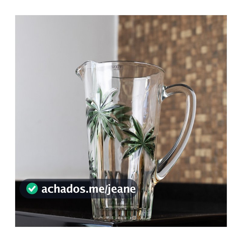 Jarra Palm Tree Handpaint 1,5L Cristal Ecológico - Wolff