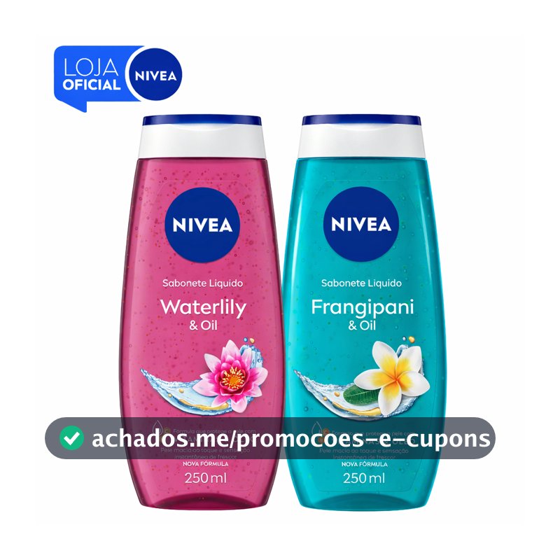 KIT NIVEA Sabonete Líquido Waterlily & Oil 250ml + NIVEA Sabonete Líquido Frangipani & Oil 250ml