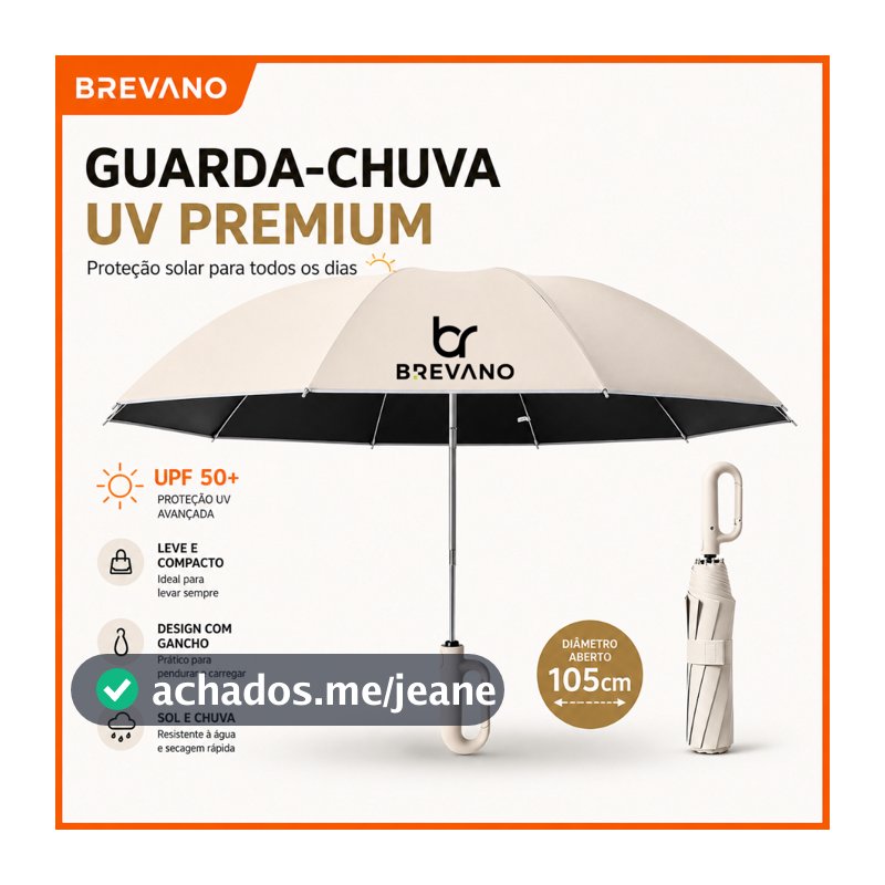 Guarda-chuva Automático Grande Dobrável com  Protetor Solar UV e Resistente ao Vento 20 Hastes