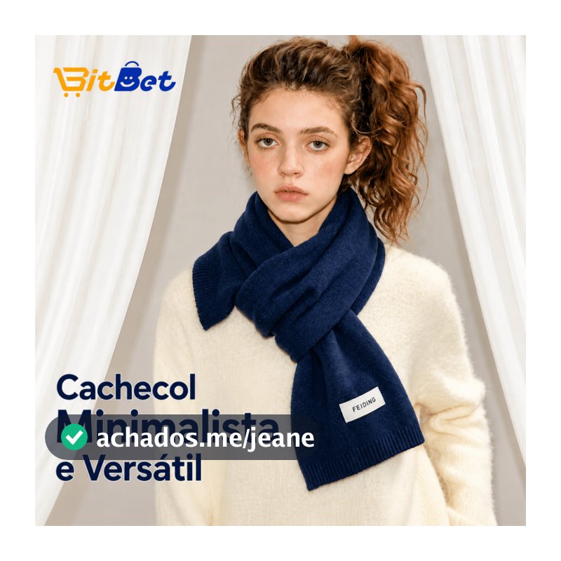 Cachecol de Lã Feminino Inverno Quentinho Tricô Liso Macio Masculino Moda Casual Minimalialista INVERNO-10