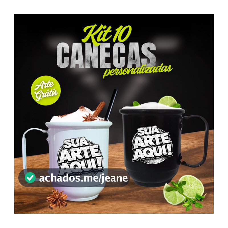 10 Canecas personalizadas alumínio 350 ml | Nome/Logo, Casamento, Empresa, Aniversário