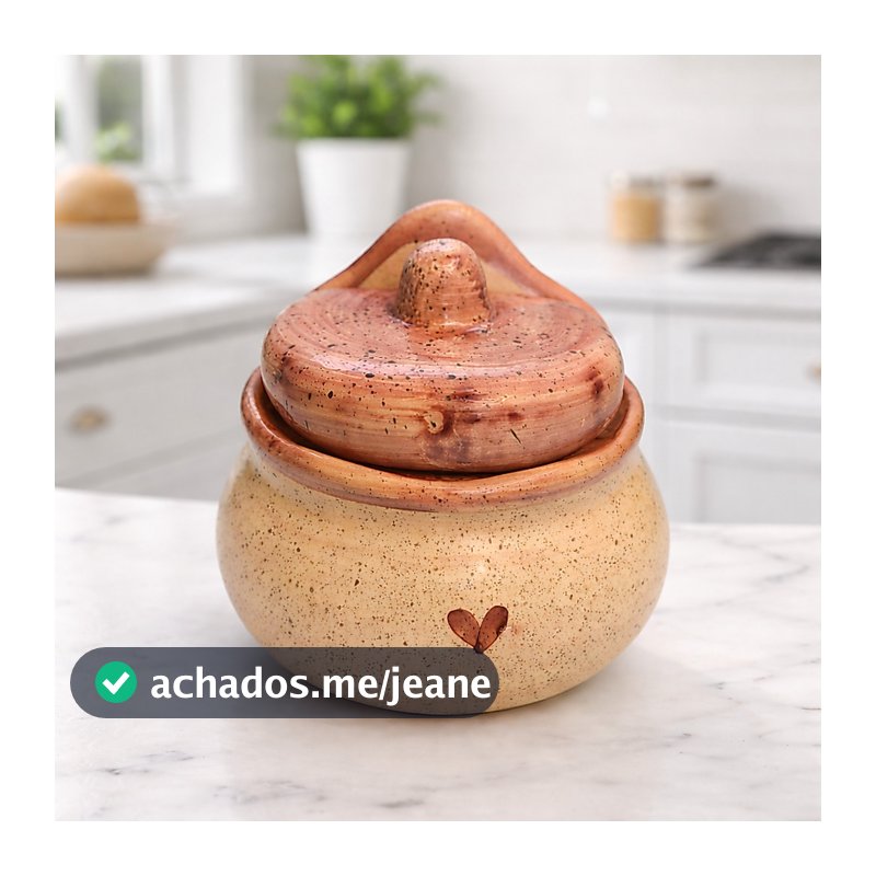 Saleiro de Cerâmica com Tampa de Mesa ou Parede | Porta Sal Artesanal Decorativo Cozinha Presente