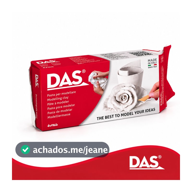 Massa De Modelar e Escultura de Cerâmica Fria 1 KG - DAS - BRANCA