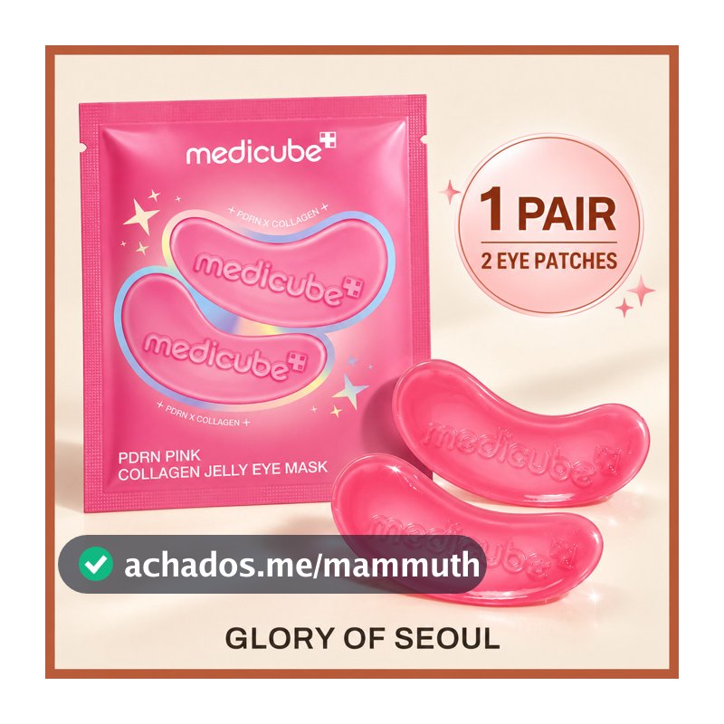 medicube PDRN Máscara De Olhos Geléia De Colágeno Rosa 1 Par (2 Patches) Bolsa Única