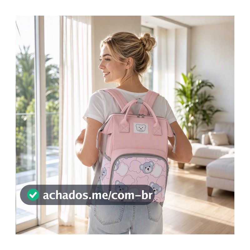 Mochila Impermeável Para Fraldas De Maternidade , Bolsa Bebê De Grande Capacidade , Suporte Garrafa Com Vários Bolsos