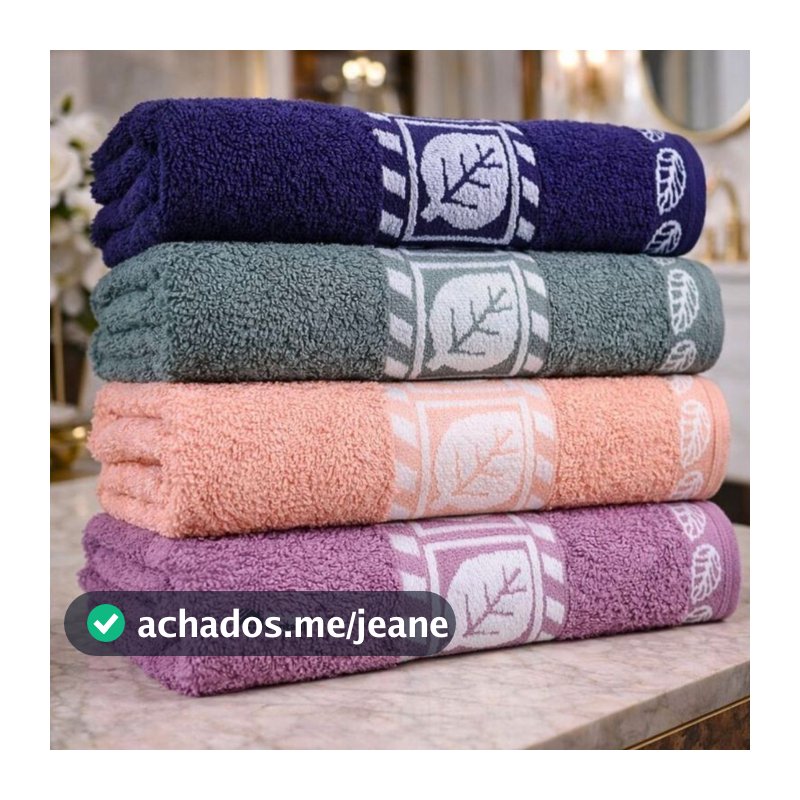 Kit 4 Toalha de Rosto Grande Luxo Bordada Felpuda 100%  Algodão Qualidade - Beleza Contagia
