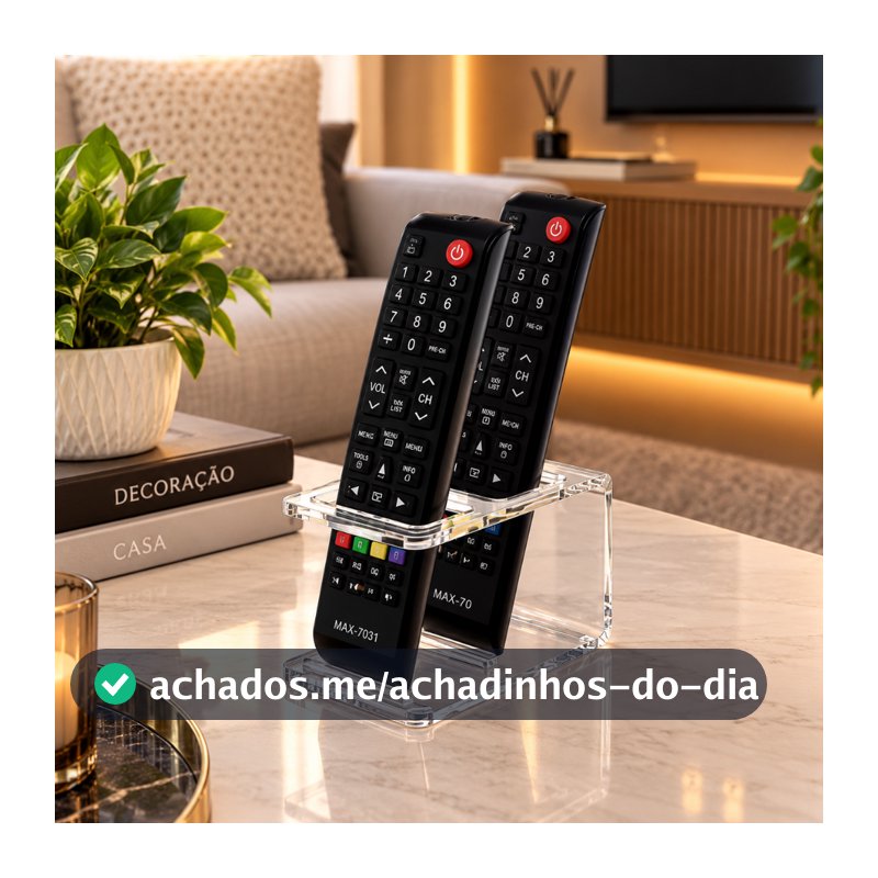 Suporte Porta Controle Remoto Para 2 Controles em Acrílico