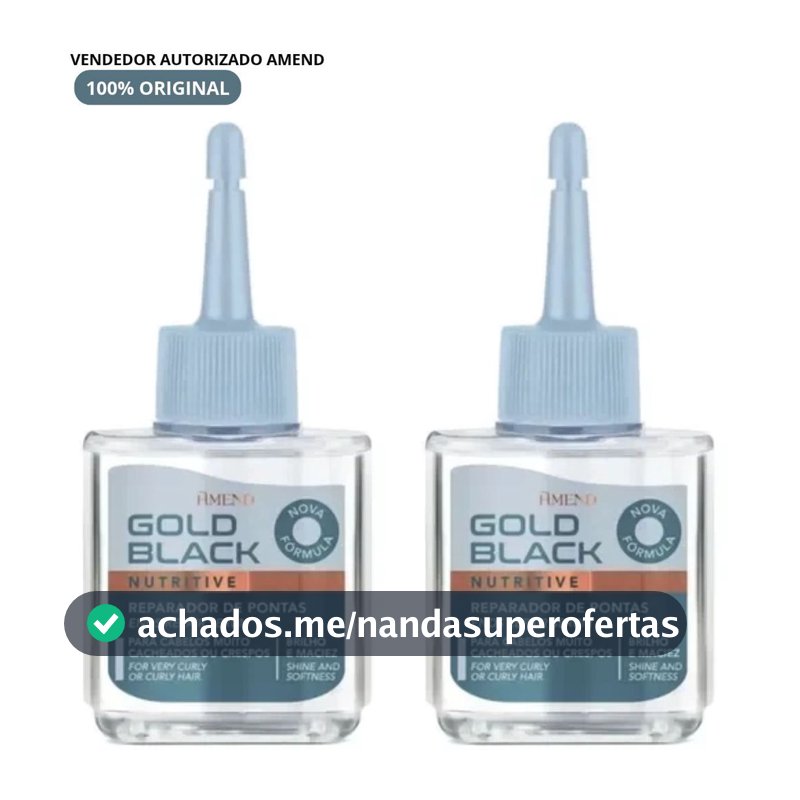 Kit 2 Óleo Reparador de Pontas Amend Gold Black Nutritivo 30ml