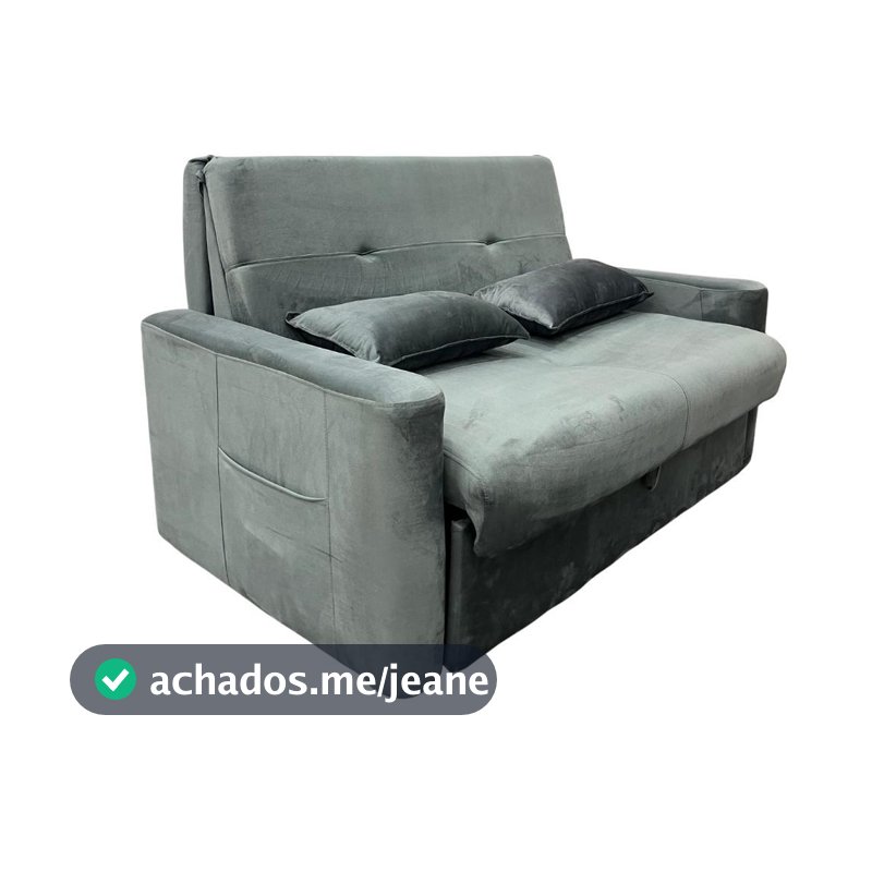 Sofá Cama 2 Lugares 1,40m com Almofadas Dani