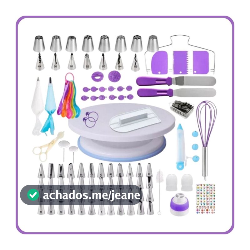 Kit Confeiteiro Completo 137 Peças Bailarina Giratória Bicos confeiteiros Bicos Russos Espátulas