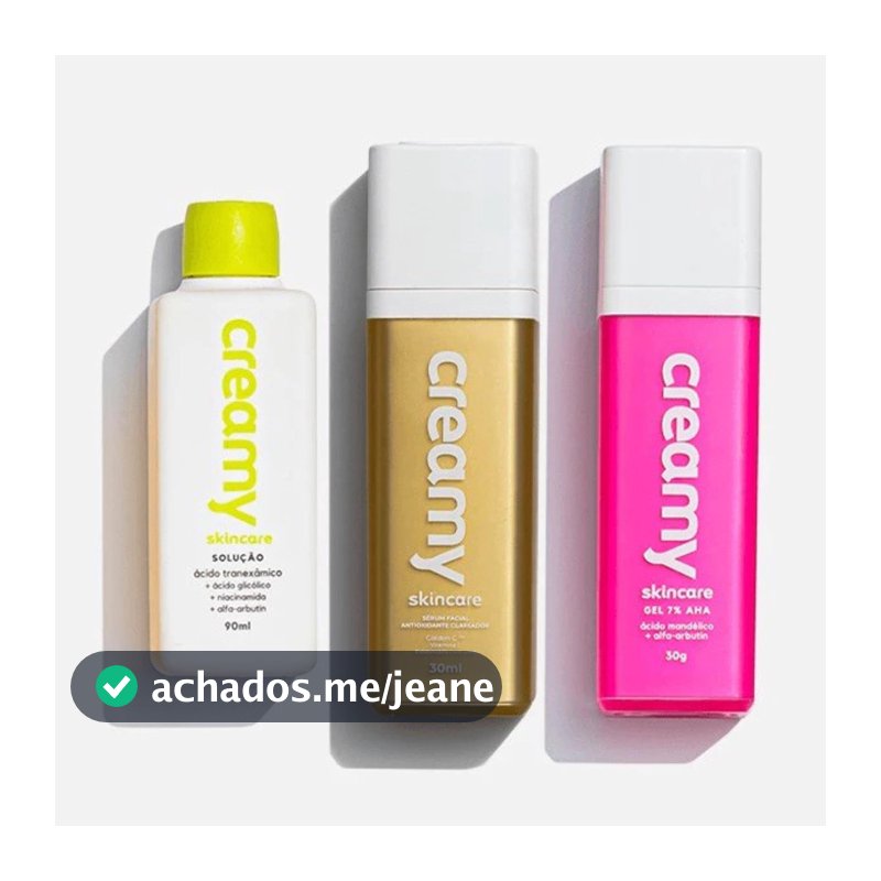 Kit Creamy Anti Manchas Gel Clareador Antiacne Ácido Mandélico Ácido Tranexâmico Sérum Antioxidante Clareador Vitamina C