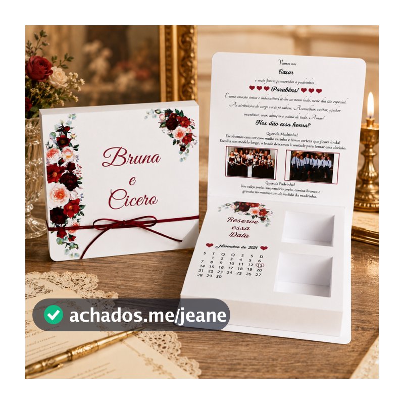 10 Caixas Convite para Padrinhos de Casamento ou Debutante