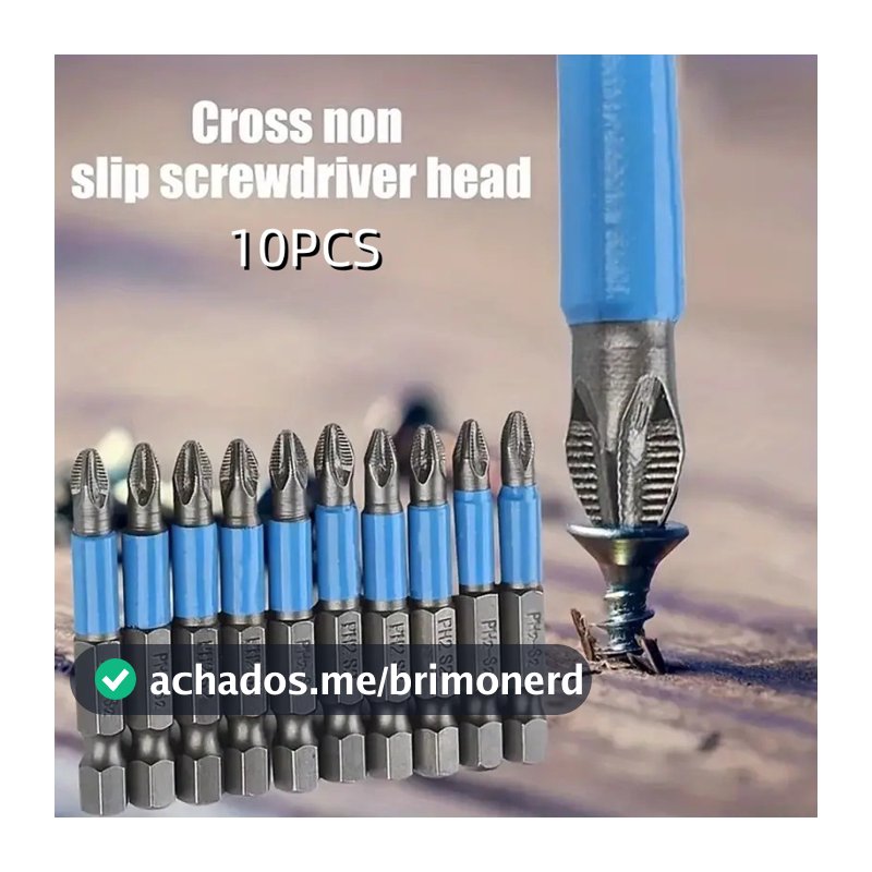 Jogo 10 Bits Ponteira Phillips Imantada Furadeira Parafusadeira Antiderrapante