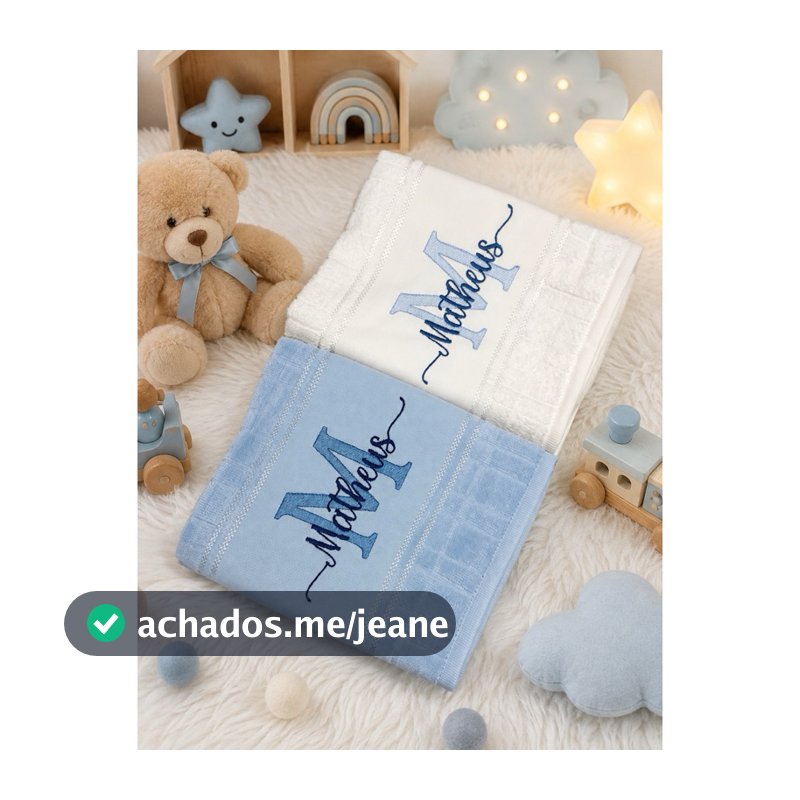 Kit 2 Toalhinhas bordadas (Pode escolher uma cor de cada enviar no chat com o nome)