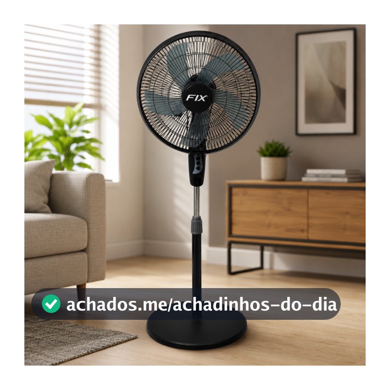 Ventilador de Coluna Pedestal 120cm 45W Oscilante 3 Velocidades Silencioso Preto Residencial Escritório