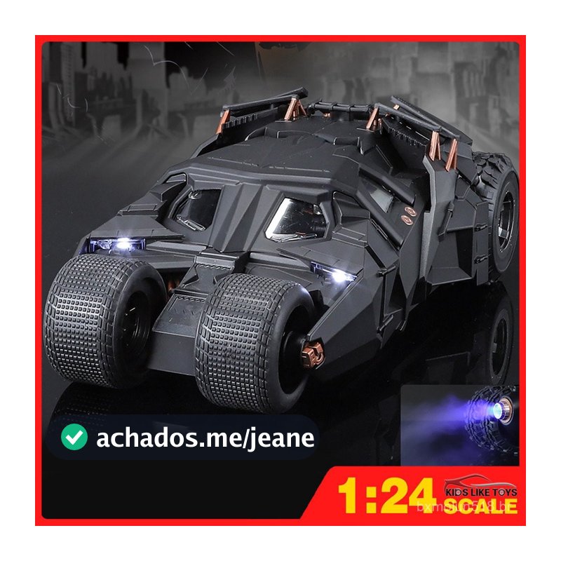 2026KLT 1:24 Batmóvel O Spray Rolante Modelo de Carro Die-cast Coleção de Brinquedos de Corrida Aliança Presente para Cr