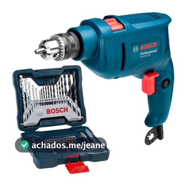 Furadeira Parafusadeira Bosch GSB 450 RE 450W 220V + Kit Brocas e Bits X Line 33 PCs