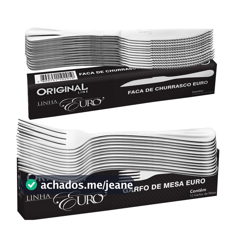 Kit 12 Garfo 12 Faca Aço Inox Mesa Restaurante Buffet Euro Premium Alta Qualidade Original Line