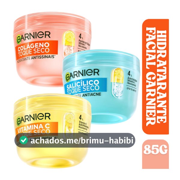 Hidratante Facial Garnier Toque Seco Efeito Matte 85g Pele Oleosa Escolha o Seu